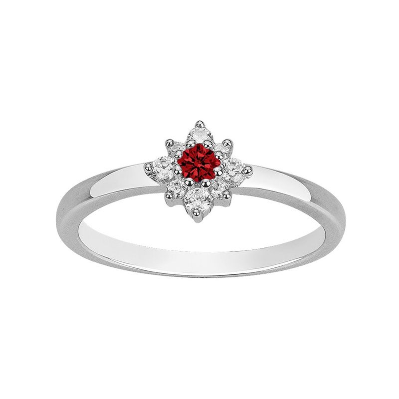 Bague femme fleur edora argent 925/1000 et spinelles edo70100867 - bagues-femmes - edora