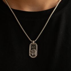 Collier homme phebus apache acier gris 75-0169 - accueil - edora - 1