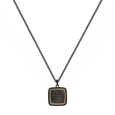 Collier homme phebus  croix acier 75-0157 – colliers homme