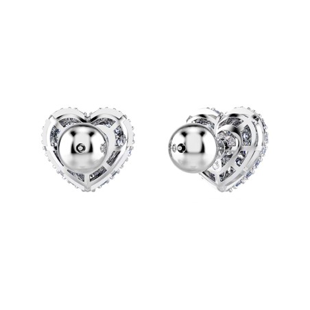 Boucles d'oreilles femme puces cœurs swarovski idyllia métal argenté et zircones 5683576 – boucles d'oreilles femme