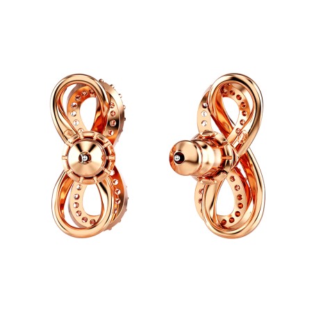 Boucles d'oreilles femme puces infini swarovski hyperbola métal doré rose et zircones 5684085 – boucles d'oreilles femme