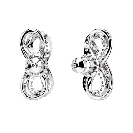 Boucles d'oreilles femme puces singe infini swarovski hyperbola métal argenté et zircones 5687269 – boucles d'oreilles femme