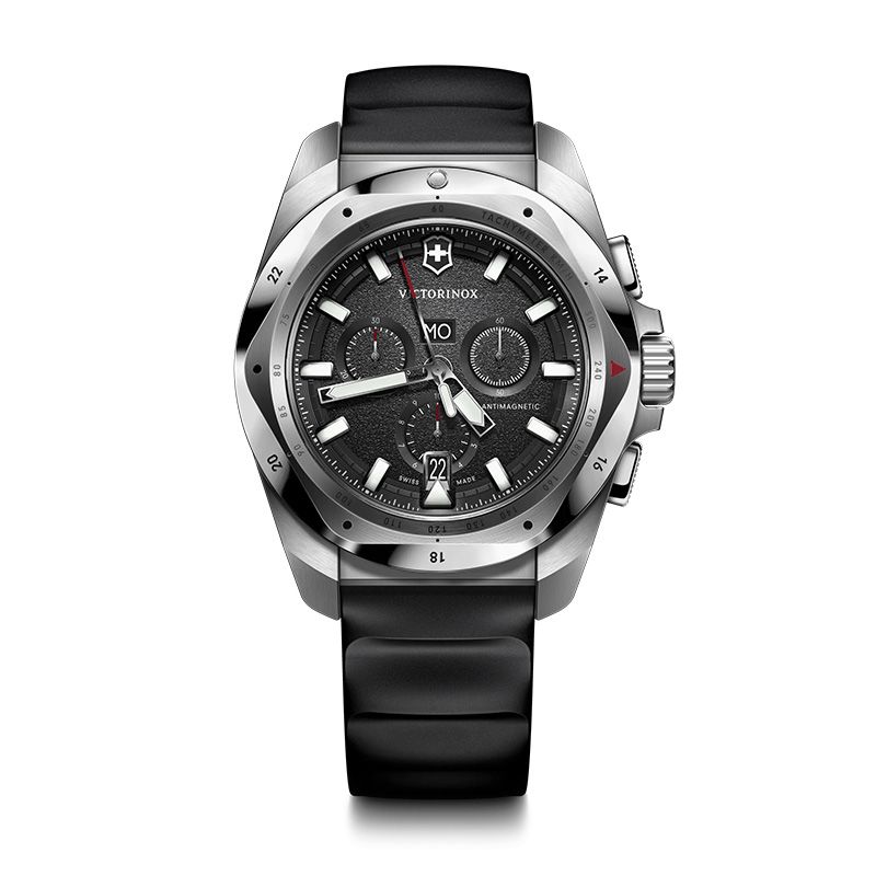 Montre homme chronographe antimagnétique victorinox i.n.o.x silicone noir 241983 - montres-homme - edora
