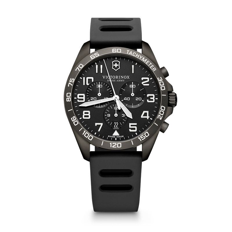 Montre homme chronographe victorinox fieldforce sport silicone noir 241926.1 - montres-homme - edora