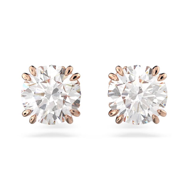 Puces femme swarovski stilla métal doré rose et oxydes 5638801 - puces - edora