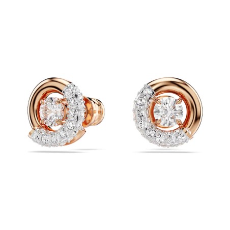 Puces femme swarovski dextera métal plaqué doré rose et cristaux 5692258 – puces