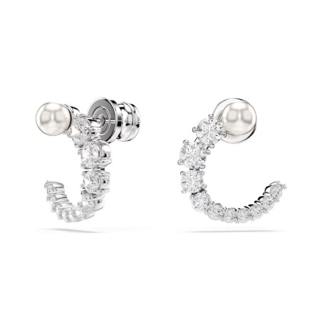 Boucles d'oreilles femme créoles swarovski matrix métal rhodié et cristaux 5692260 – boucles d'oreilles femme