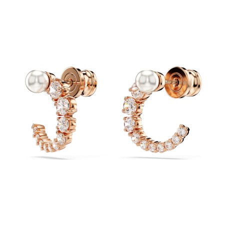 Boucles d'oreilles femme créoles swarovski matrix métal doré rose et cristaux 5692264 – boucles d'oreilles femme
