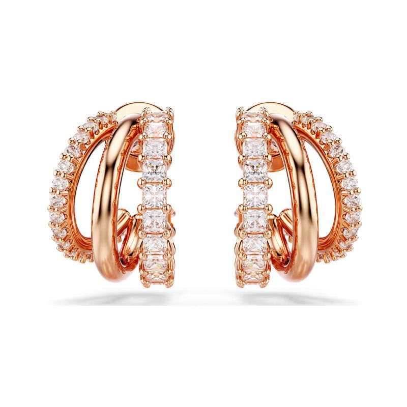 Boucles d'oreilles femme créoles swarovski hyperbola métal doré et oxydes 5698702 - boucles-d-oreilles-femme - edora