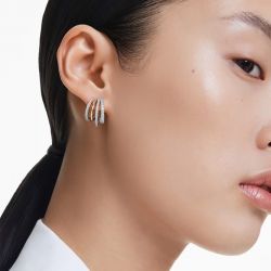 Boucles d'oreilles femme créoles femme swarovski hyperbola métal bicolore et cristaux 5689718 - boucles-d-oreilles-femme - edora - 1