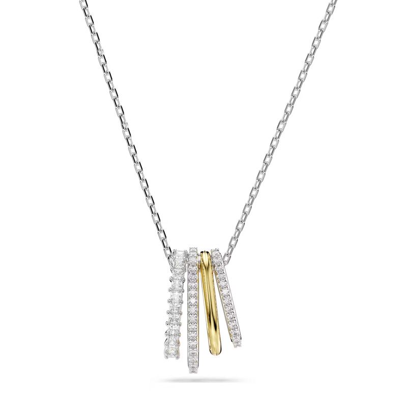 Collier femme swarovski hyperbola métal bicolore et oxydes 5696626 - colliers-femme - edora