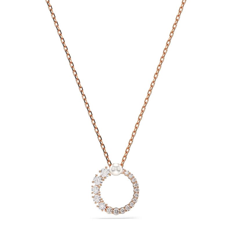 Collier femme swarovski matrix métal doré rose et cristaux 5692265 - colliers-femme - edora
