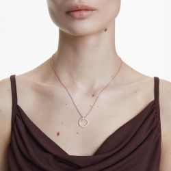 Collier femme swarovski matrix métal doré rose et cristaux 5692265 - colliers-femme - edora - 1