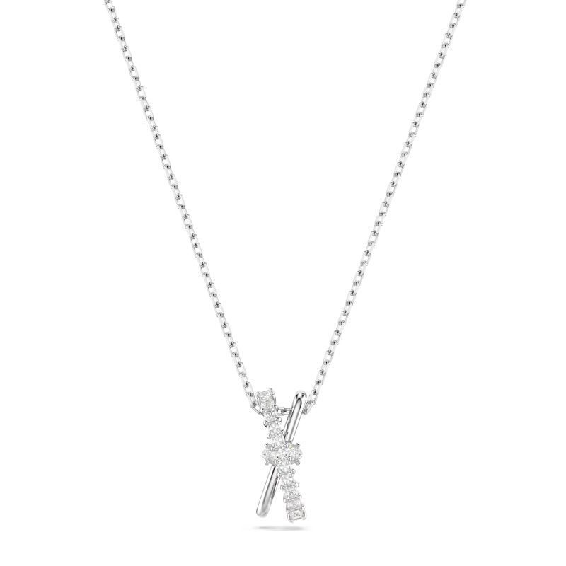 Collier femme swarovski hyperbola métal rhodié et oxydes 5689723 - colliers-femme - edora