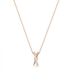 Collier femme swarovski hyperbola métal doré rose et oxydes 5689788 - colliers-femme - edora - 0