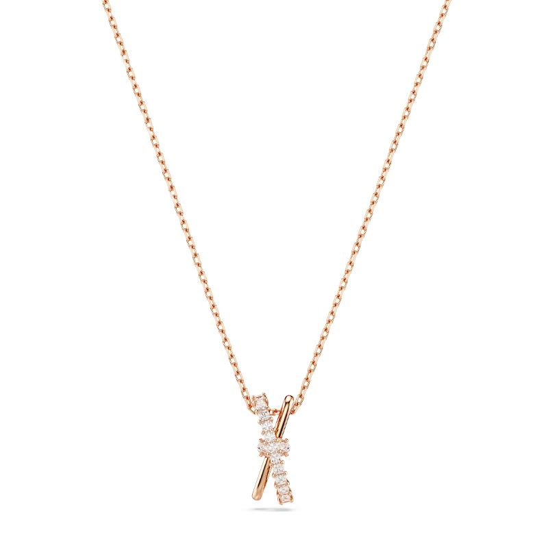 Collier femme swarovski hyperbola métal doré rose et oxydes 5689788 - colliers-femme - edora