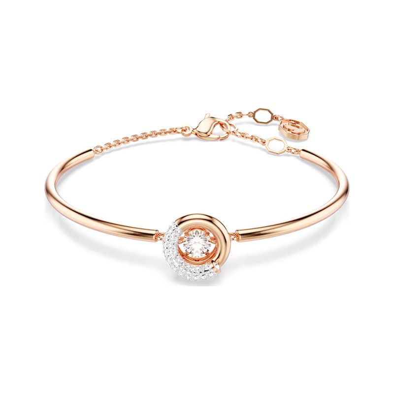 Bracelet femme jonc dextera 
 swarovski métal plaqué doré rose et cristaux 5692259 - bracelets-femme - edora