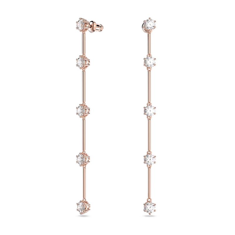 Boucles d'oreilles pendantes femme swarovski constella métal doré rose et oxydes 5661463 - boucles-d-oreilles-femme - edora