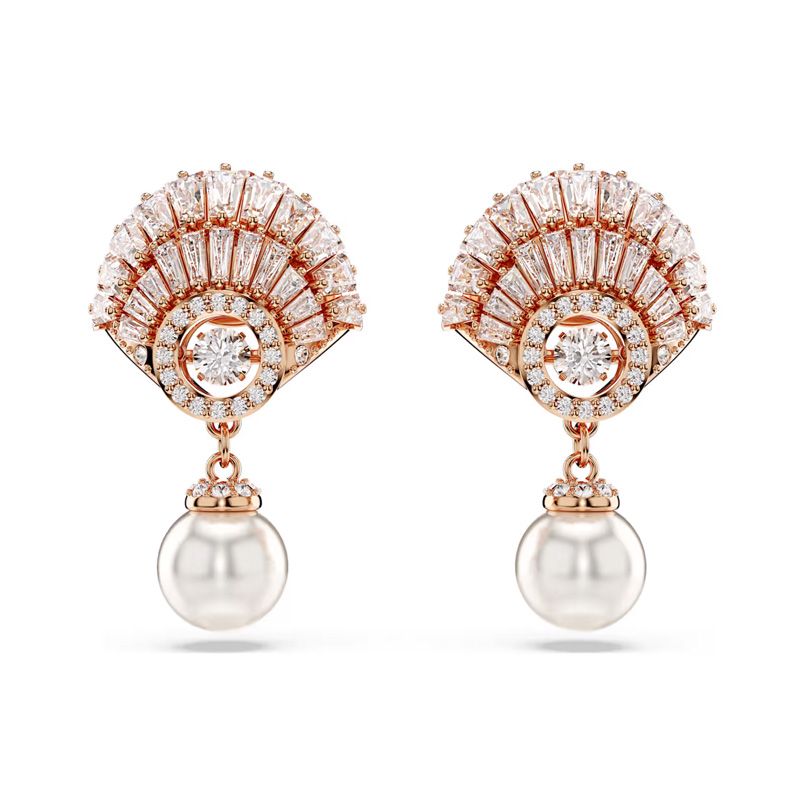 Boucles d'oreilles femme swarovski idyllia métal doré rose et cristaux 5689196 - boucles-d-oreilles-femme - edora