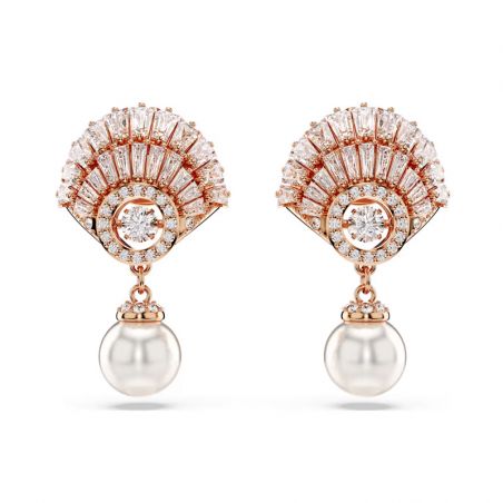 Boucles d’oreilles pendantes argent, or, perles & or blanc femme - boucles-d-oreilles-femme - edora - 1