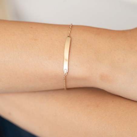 Bracelet femme gourmette la garçonne so addict plaqué or et diamant 26300024 – gourmettes