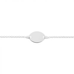 Bracelet bébé gourmette edora or 750/1000 blanc chaîne alternée edoc21gb6-14 - gourmettes - edora - 1