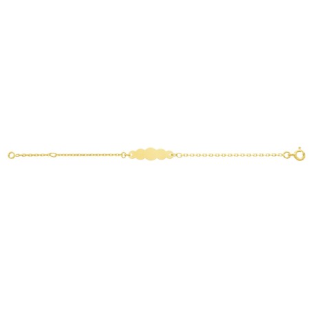 Bracelet bébé gourmette nuage edora or 750/1000 jaune chaîne forçat edof50bbn-14 – gourmettes bébé or