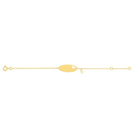 Bracelet bébé gourmette cœur edora or 750/1000 jaune maille forçat edofr35bbd1-14 – gourmettes bébé or