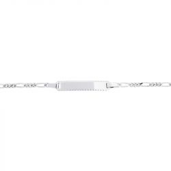 Bracelet bébé gourmette edora or 750/1000 blanc chaîne alternée edol226gr-13 - gourmettes - edora - 1