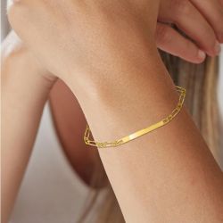 Bracelet femme gourmette edora or 375/1000 jaune maille alternée edo9k524.3id-19 - accueil - edora - 3