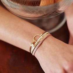 Bracelet femme flowers for zoé annabelle let it be doré et cuir annabelle960t1 - bracelets-femme - edora - 1