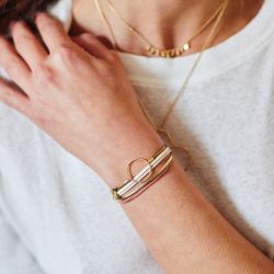 Bracelet femme flowers for zoé annabelle let it be doré et cuir annabelle960t1 - bracelets-femme - edora - 2