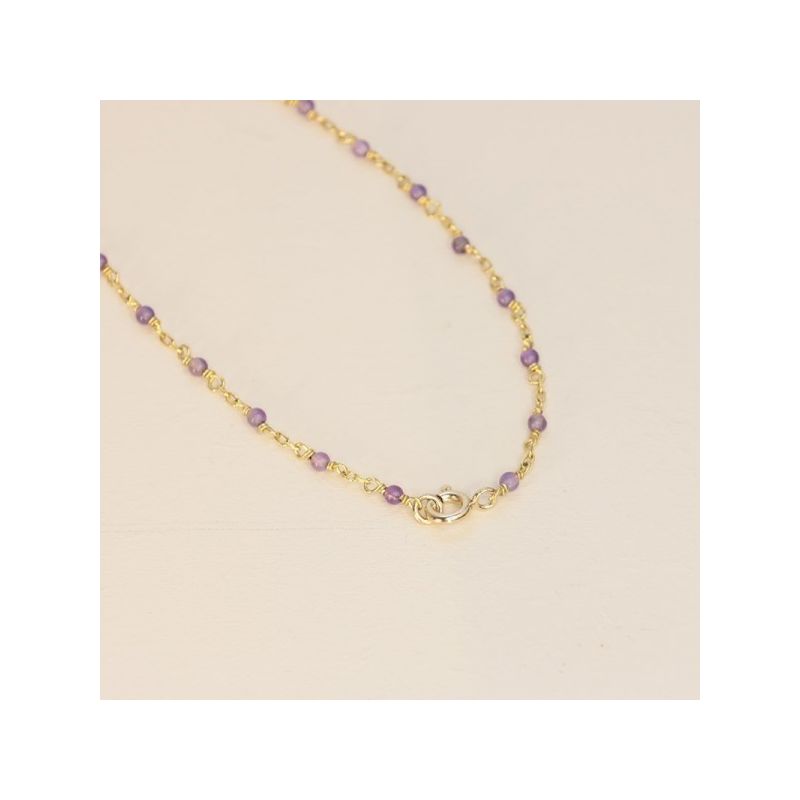 Collier femme flowers for zoé aphaea doré et amethyste aphaea505tu - colliers-femme - edora