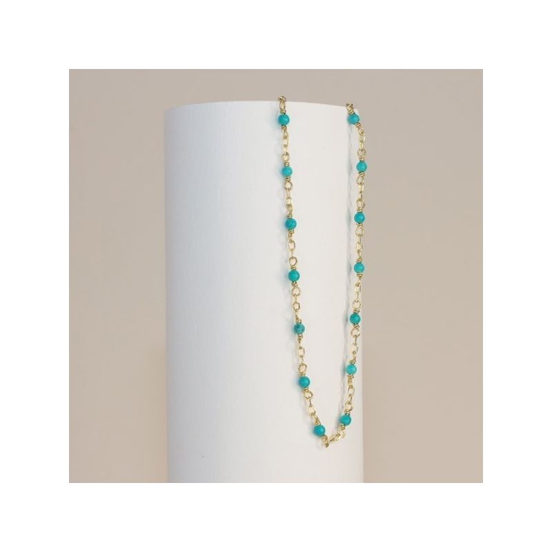 Collier femme flowers for zoé aphaea doré et turquoise aphaea512fdt42 - colliers-femme - edora