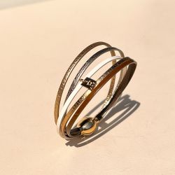 Bracelet femme flowers for zoé artiste my way doré et cuir artiste959t2 - fete-des-meres - edora - 1