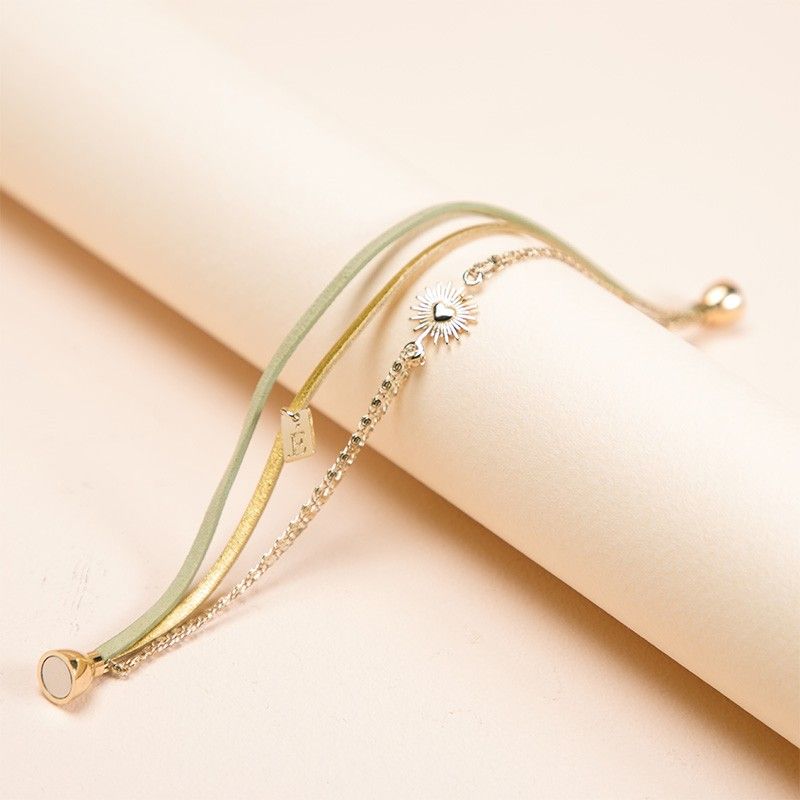 Bracelet femme flowers for zoé balsam bloomy day doré et cuir balsam987t1 - bracelets-femme - edora