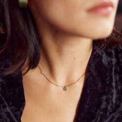 Collier femme flowers for zoé courmayeur doré et vert courmayeur503tu - colliers-femme - edora - 1