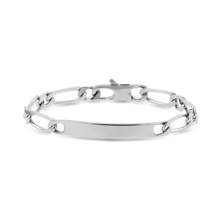Gourmette homme argent & or, bracelet gourmette homme gravure - gourmettes - edora - 1