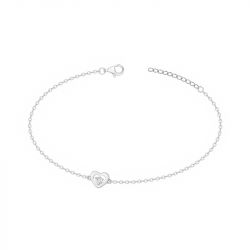 Bracelet femme coeur edora argent 925/1000 et oxydes edo70300337 - fete-des-meres - edora - 0