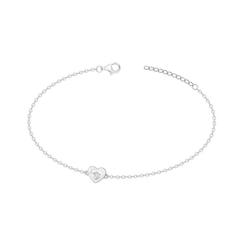 Bracelet femme coeur edora argent 925/1000 et oxydes edo70300337 - fete-des-meres - edora