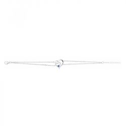 Bracelet femme double coeurs edora argent 925/1000 et spinelle bleue edo70300177 - bracelets-femme - edora - 1
