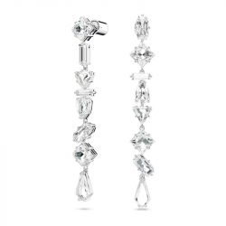 Boucles d'oreilles femme pendantes  mesmera métal rhodié et cristaux  5661687 - boucles-d-oreilles-femme - edora - 0