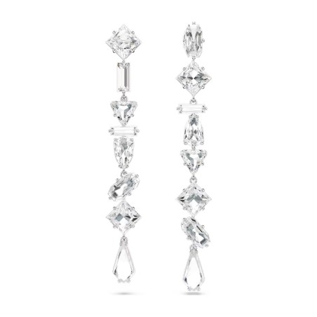 Boucles d'oreilles femme pendantes  mesmera métal rhodié et cristaux  5661687 – boucles d'oreilles femme