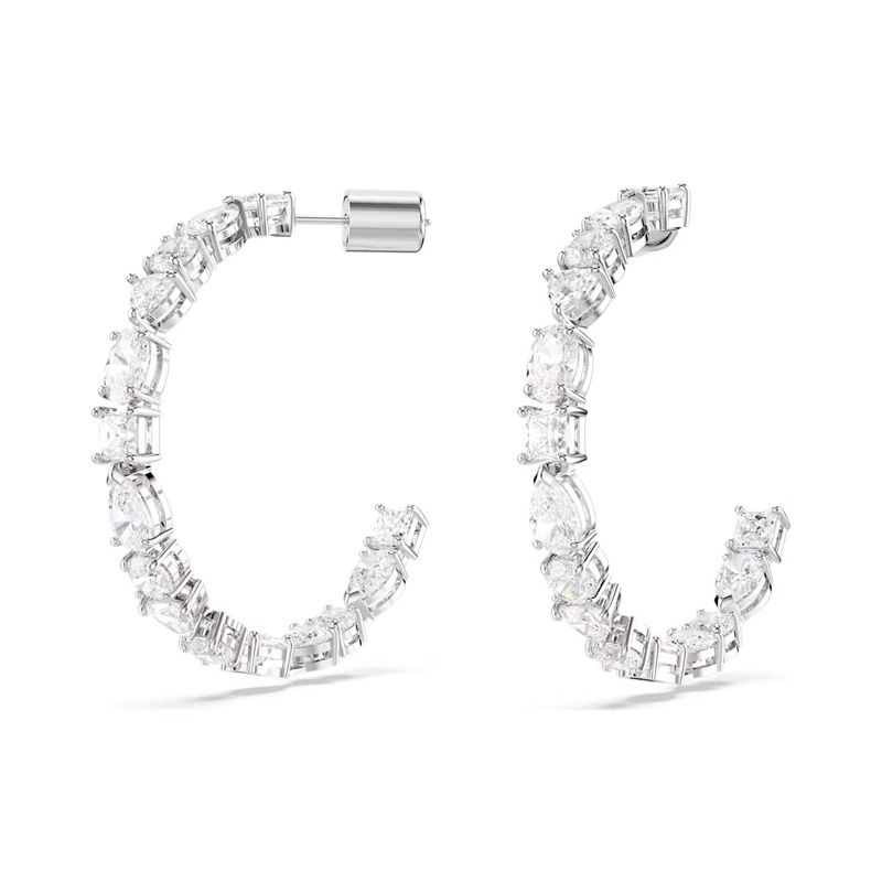 Boucles d'oreilles femme créoles mesmera swarovski métal rhodié et cristaux 5672834 - boucles-d-oreilles-femme - edora