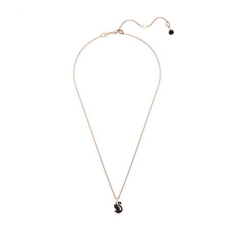 Collier femme swan swarovski métal doré rose et cristaux 5678046 – colliers femme