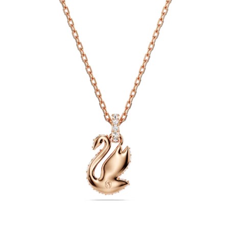 Collier femme swan swarovski métal doré rose et cristaux 5678046 – colliers femme
