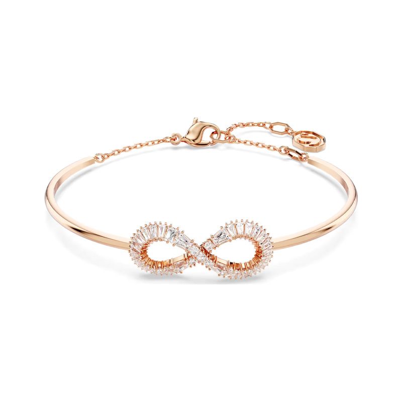 Bracelet femme jonc hyperbola swarovski métal doré rose et cristaux 5679443 - bracelets-femme - edora