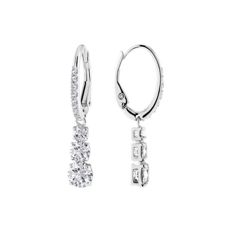 Boucles d'oreilles femme pendantes  mesmera métal rhodié et cristaux  5416155 – boucles d'oreilles femme