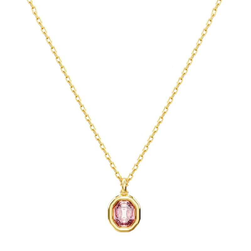 Collier femme imber swarovski métal doré et cristal rose 5682531 - colliers-femme - edora