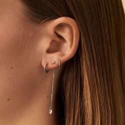 Boucle d'oreille femme piercing créole dentado agatha argent 925/1000 et oxydes 02320754-050-tu - piercing-femme - edora - 1